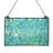 10.75"H Theo Opaque Turquoise-Stained Glass Window Panel-538623587