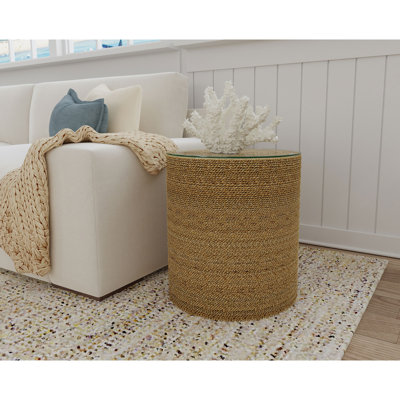 Table d'appoint ronde avec plateau en verre