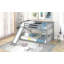 Lit superposé double au-dessus de double avec glissière convertible et échelle-596031373-596031374