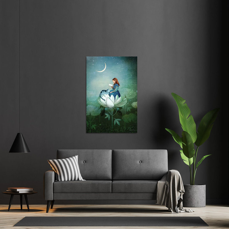 Impression d'histoires bleues sur verre acrylique, H 24 po x l 16 po x P 0,25 po