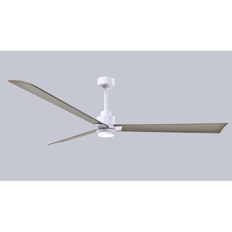 Ventilateur de plafond Alessandra, Ton bois de frêne gris, Blanc mat, 72"