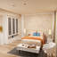 Lit escamotable vertical peu encombrant avec canapé - aucune fixation murale requise, design moderne, blanc