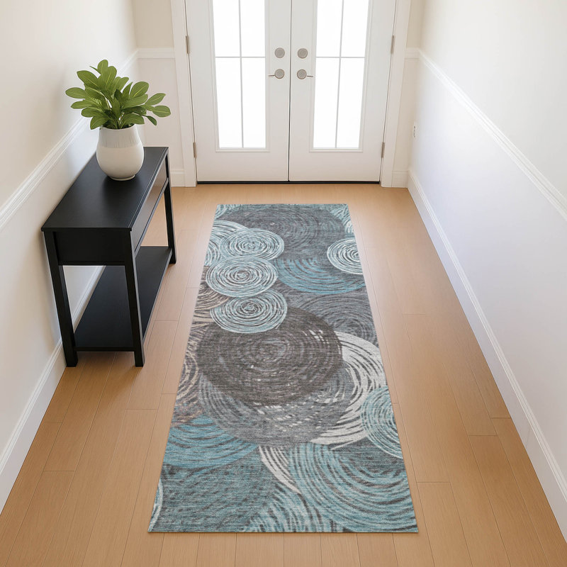 Machine Washable Indoor/Outdoor Hovey ACN2267 Geometric Rug, Runner 2'3" x 7'6"
