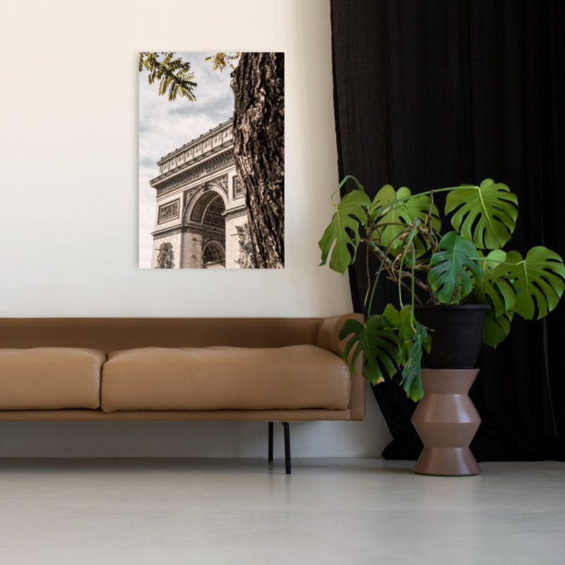 Arc De Triomphe Paris Classic Abstract Architecture City Wall Art Print by Pictufy Studio III - Wrapped Canvas Print
