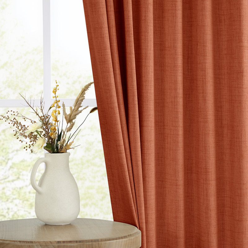 Cadnite 50" W Thermal 100% Blackout Linen Textured Curtain Panels, 50" W x 90" L, Dark Gray