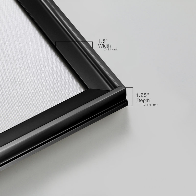 Maze Interlock I - Toile tendue avec châssis encadré - 3 pièces, Noir, H 30 po x l 63 po