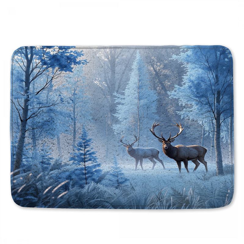 Tapis de bain bleu givré, L 34 po x L 21 po
