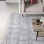 Tapis gris clair en coton tissé à plat à la main à motif géométrique Lillian-19347201