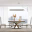 Ensemble de table de salle à manger 7 pièces blanc et argent avec 7 chaises blanches Boucle-485512217-485512222-485512223