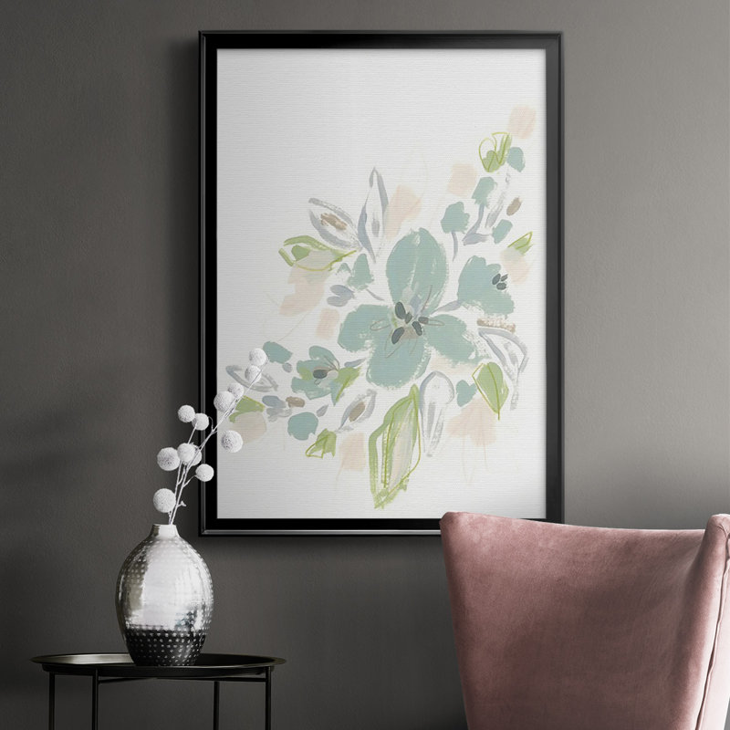 «Seafoam Petals II», reproduction encadrée de qualité supérieure - prête à être accrochée, Noir