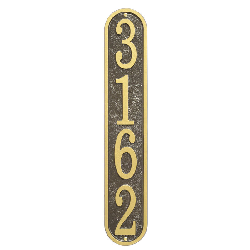 Fast and Easy 4-Line Wall Address Plaque, Bronze/Gold, Yes