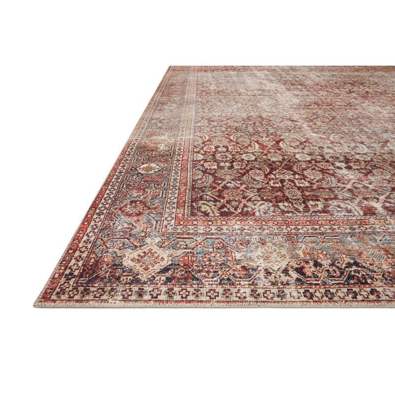 Tapis oriental rouge / brun Sim, Rectangle de 9 pi x 12 pi