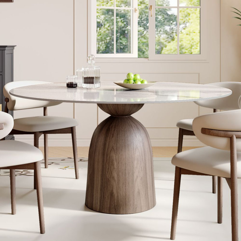 5 Piece Dining Set Kitchen Table And Chairs, 29.52" H x 47.24" L x 47.24" W, White