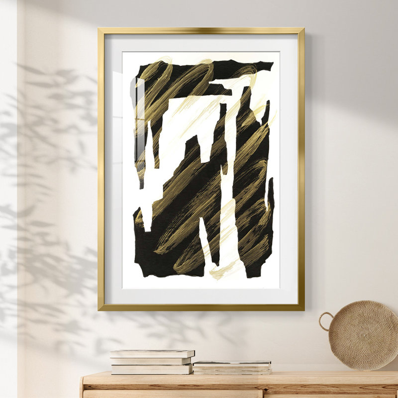 Onyx Obelisks IV -Framed Print, Gold