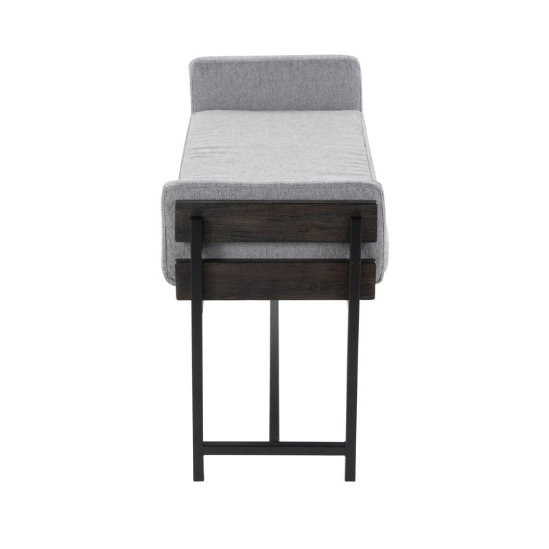 Kari Polyester Blend Upholstered Bench, Light Grey/Grey