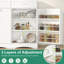 Armoire à poubelle inclinable, armoire à poubelle de cuisine avec poubelles de 12 gallons, garde-manger recyclable caché en bois pour la cuisine et le salon blanc, portes doubles-117501590
