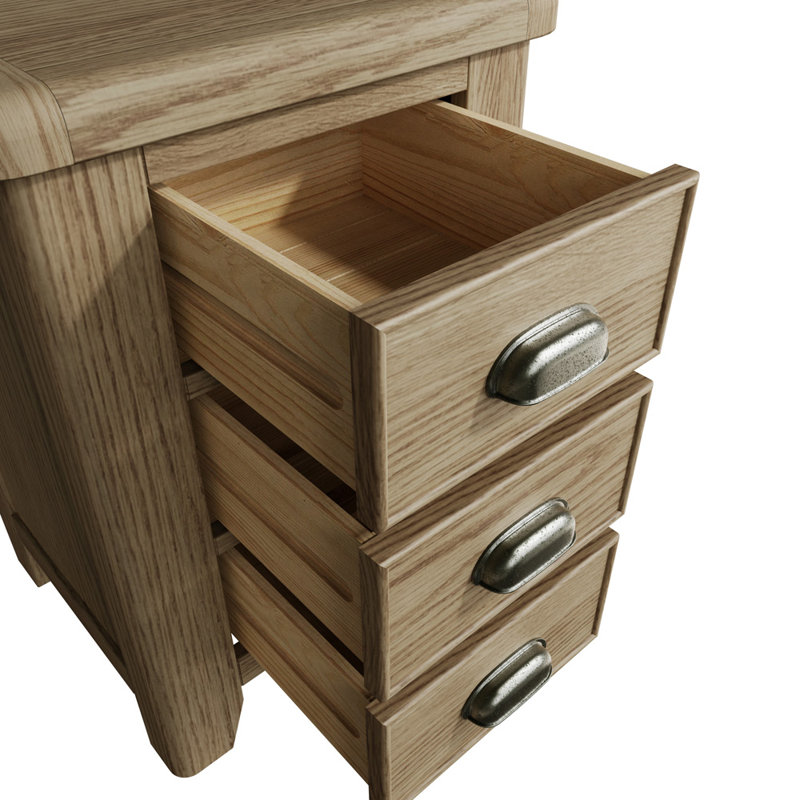 Harringworth 48cm W 3 - Drawer of Large Bedside Cabinet