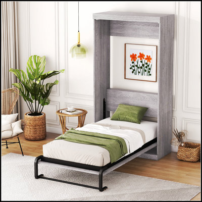 Structure de lit pliante moderne avec tête de lit, conception peu encombrante pour un confort et un style de chambre à coucher optimaux.