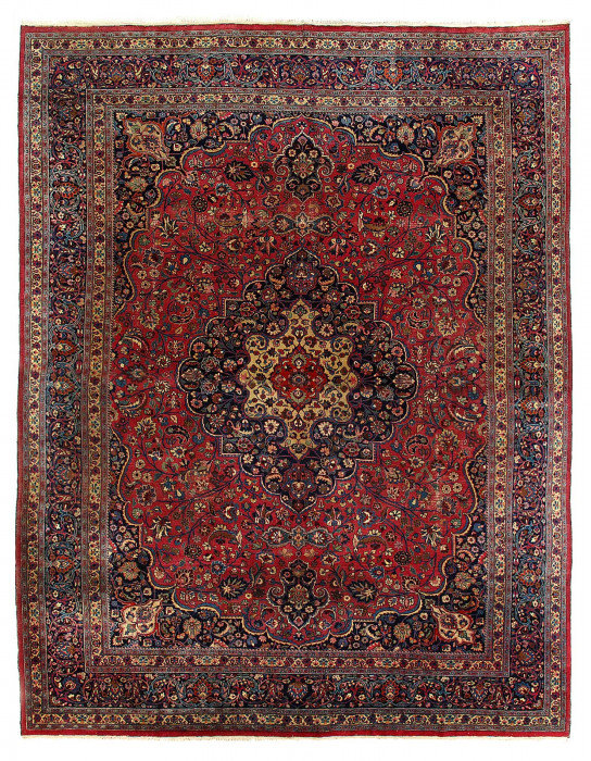 Persian fine Hand knotted Vintage Mashad rug 12'6'' X 16'2''