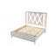 Grand lit de rangement en cristal avec finition en bois blanc