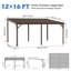 Pergola murale de terrasse avec toit en acier galvanisé incliné-123258211-123258209