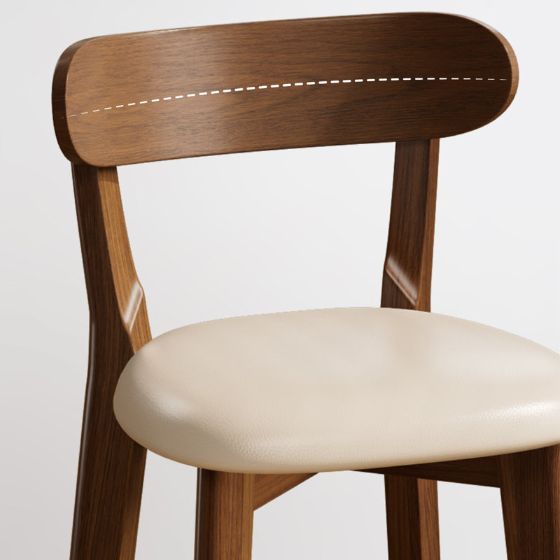 Chaise d'appoint à dossier bas en noyer (ensemble de 2), 39.76"