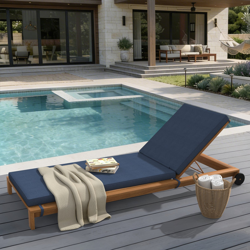 Coussin de chaise longue d'extérieur Sunbrella®, Spectre indigo Sunbrella®, 26 po x 80 po