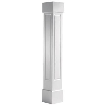 Craftsman Classic Square Non-Tapered Raised Panel PVC Column Kit, Standard Capital & Standard Base