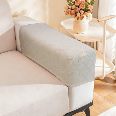 Elastic Sofa Armrest Covers Thickened Stain-counteractive Fabric Protective Covers For Home Furnishings Uncomplicated Solid Color Sofa Armrest Covers