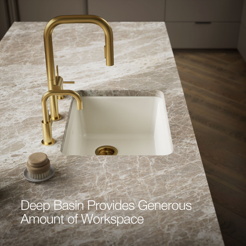 Riverby® 25" x 22" x 9.526" Undermount Kitchen Sink, Biscuit