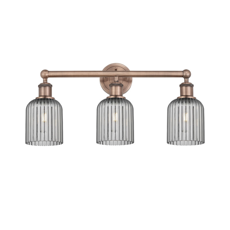 Edison Northgate 3 Light 23" Bath Vanity Light Shade, Antique Copper, Smoke Gray