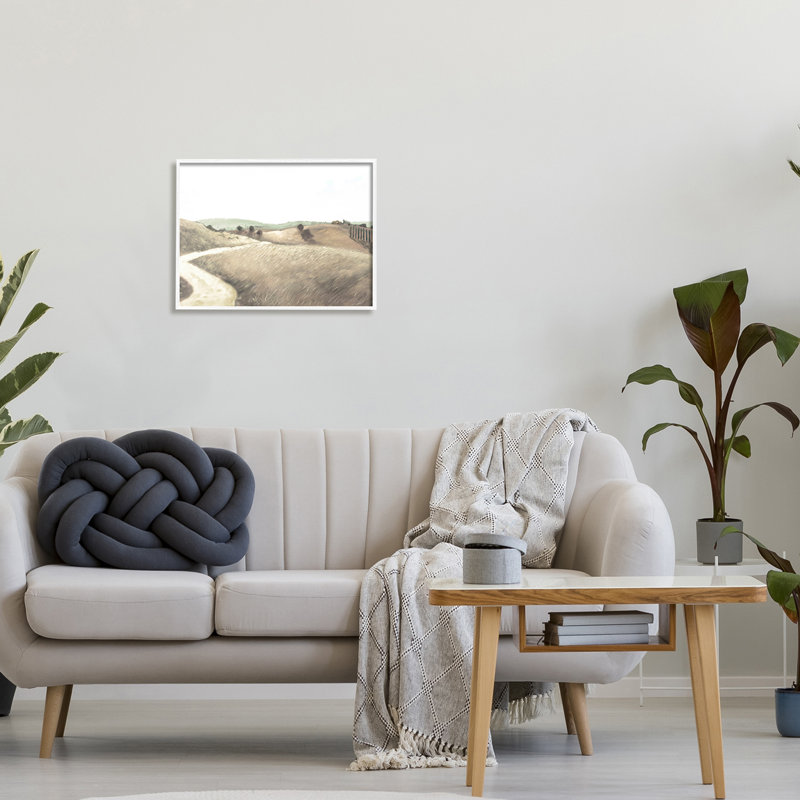 Art champêtre sur fond blanc, H 20 po x l 16 po, Giclée encadrée blanc bord de mer