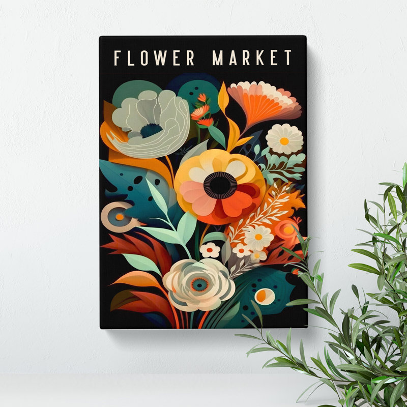 Modern Flower Market Exhibition No.7 - Wrapped Canvas, 50cm H x 35cm W x 3cm D