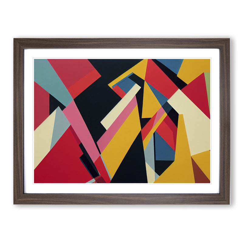 Abstract Shapes Vol.4 - Framed Print, 25cm H x 34cm W x 2cm D, Walnut Framed