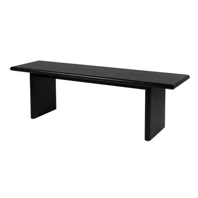 Soleil 64 po L Banc en bois, noir