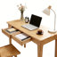 Bureau Mid-Century moderne en bois massif avec tiroirs | Bureau compact pour bureau à domicile avec bords de sécurité arrondis-1230659193