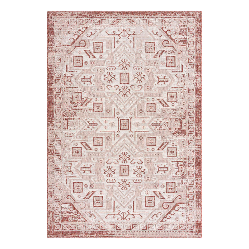 Tapis intérieur / extérieur bleu Allexis Southwestern, Rectangle 6 pi x 9 pi