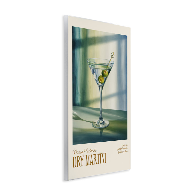 «Dry Martini» sur plaque murale, design par Andreas Magnusson, H 15 po x l 10 po