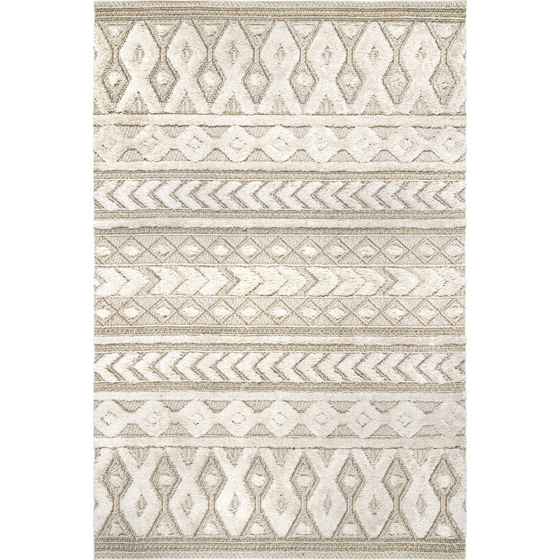 Wegner Southwestern Beige Area Rug, Rectangle 5'3" x 7'6"