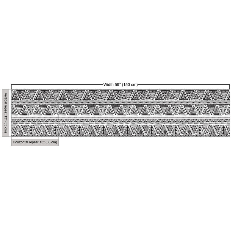 Chavy Monochrome Zentangle Triangles Multi-Purpose Fabric
