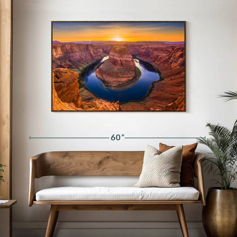 Overlooking Horseshoe Bend, 46" X 31", Floating Frame Walnut