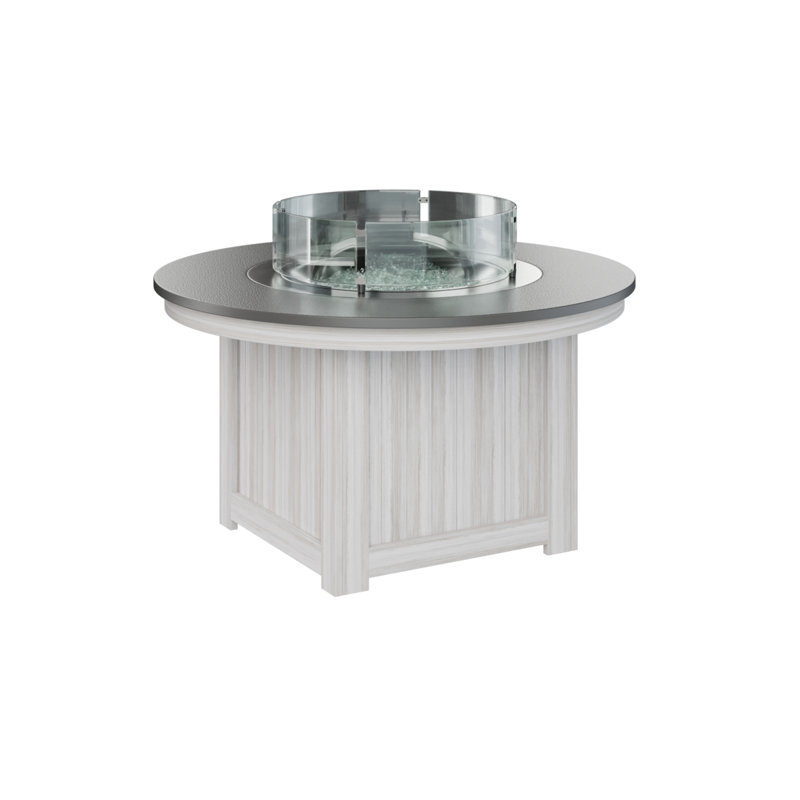 Foyer de table rond Berlin Gardens Donoma, H 25 po x l 44 po x P 44 po, Acier inoxydable martelé avec base en coquillage