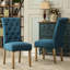 Lot de 2 chaises de salle à manger bleues en bois massif - Excellent revêtement, élégantes et confortables.