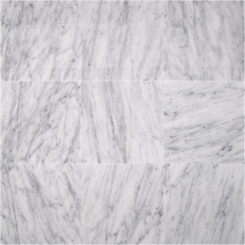 Carrara White 18 in. x 18 in. Polished Marble Floor and Wall Tile