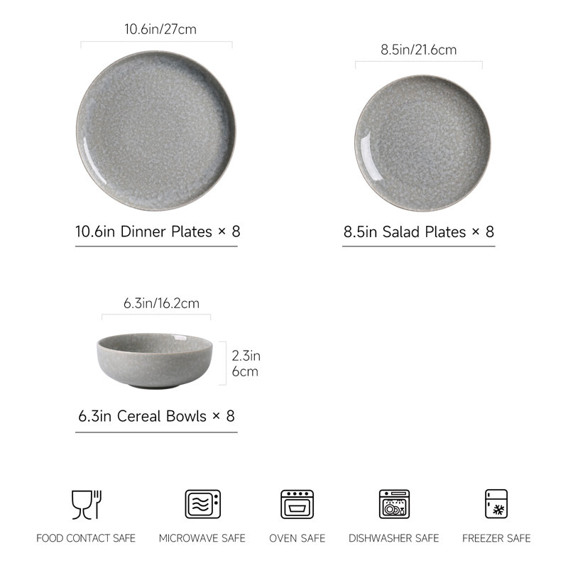 Service de table 24 pièces Alofmo, Gris