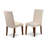 3 Piece Kitchen Table & Chairs Set Includes a Round Dining Room Table with Pedestal and 2 Cream Linen Fabric Parson Dining Chairs, Mahogany-194084090-194084091-244182758