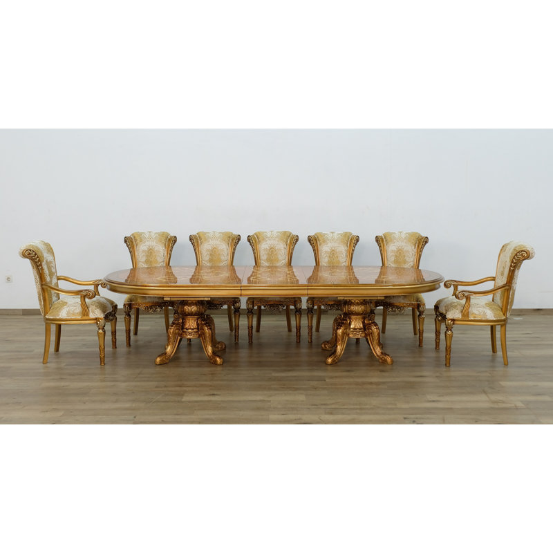 Maggiolini 9 - Piece Extendable Solid Wood Dining Set