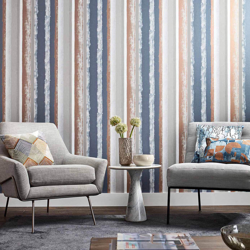 Rene 10.05m x 52cm Emerald/Ochre Wallpaper Roll, Copper/Kohl