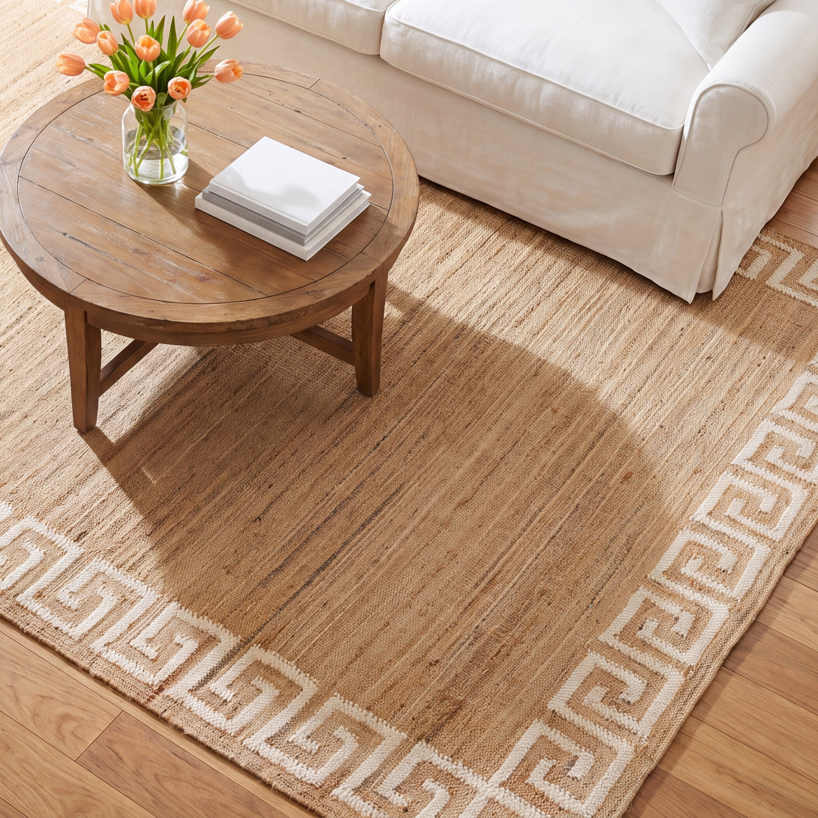 Orchard Ivory Hand-Woven Geometric Jute Rug, Rectangle 10' x 14'