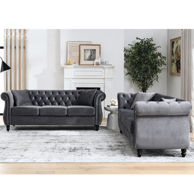 3+3 Combination Beige Velvet - Ergonomic Design & Soft Cushions 3 + Breathable Fabric